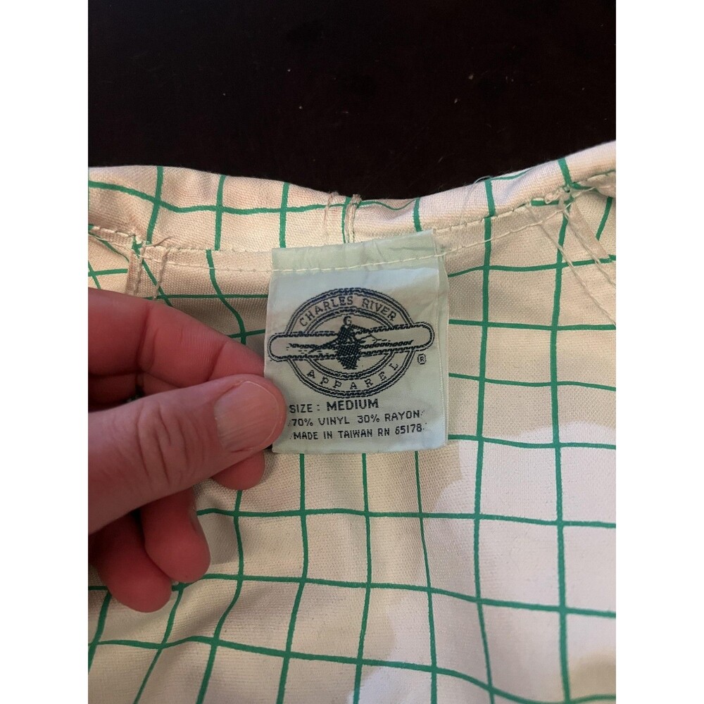 Vintage Charles River Coat Womens Medium Green Hooded PVC Rain Reversible 80s - Picture 14 of 16